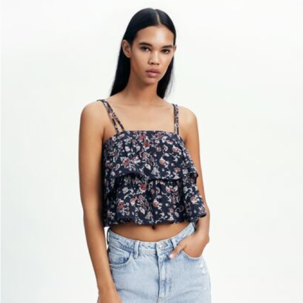 Zara ruffled top NWT Size M